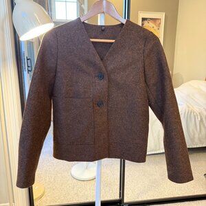 COS wool jacket, textured brown color, size S